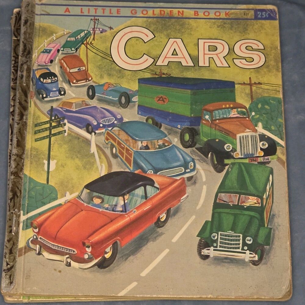 Vintage A Little Golden Book Cars 210-53 1973 #344